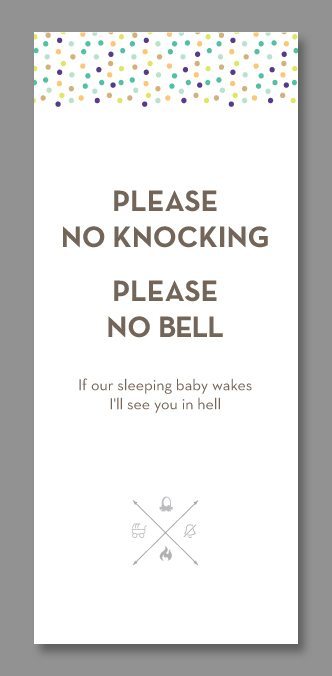 Printable Funny Baby Sleeping Sign Rainbow - Portugal
