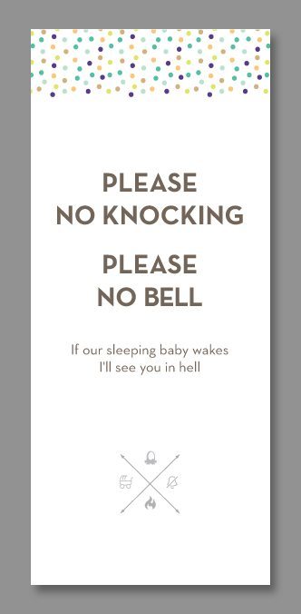 Printable Funny Baby Sleeping Sign Rainbow -  Portugal