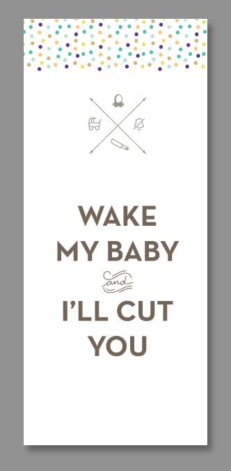 Printable Funny Baby Sleeping Sign Rainbow - Portugal