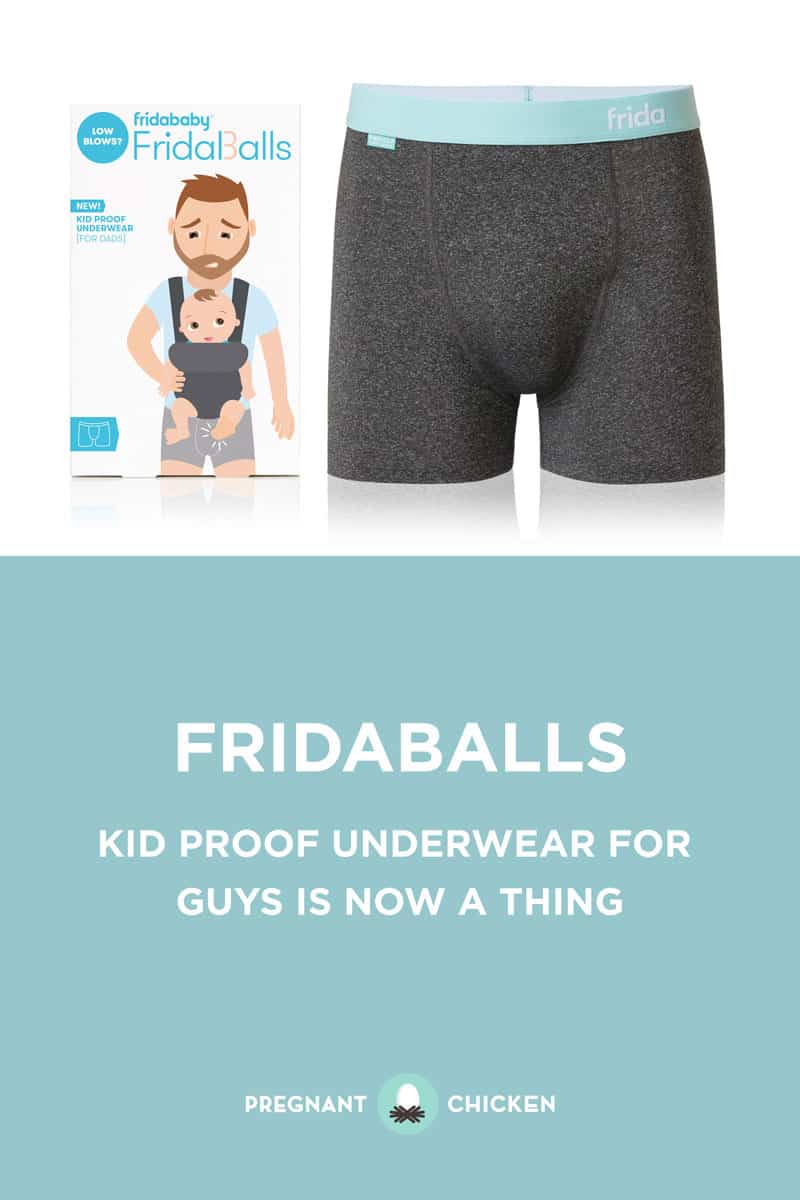 Created by Fridababy, FridaBalls are kid proof underwear designed with a reinforced protective pouch, a no-slip waistband, and breathable, wicking fabric.