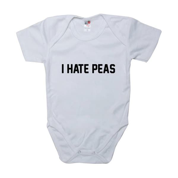 funny onesies - I hate peas