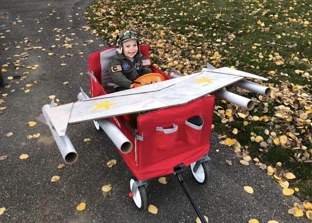 baby jet fighter in wagon