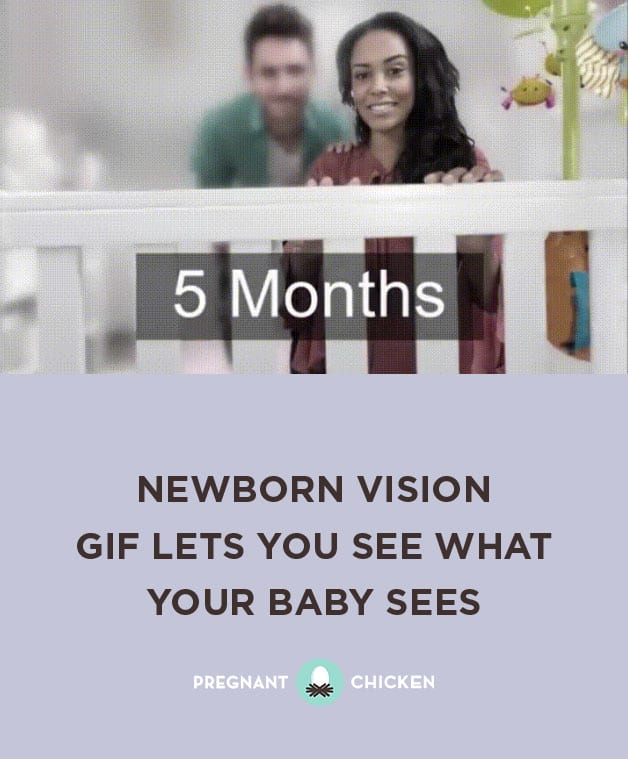 Newborn vision is pretty limited, both with distance and color. Being able to experience what they see from birth to 12 months is really eye opening! #babymilestones #childdevelopment #vision #newborn #newparents