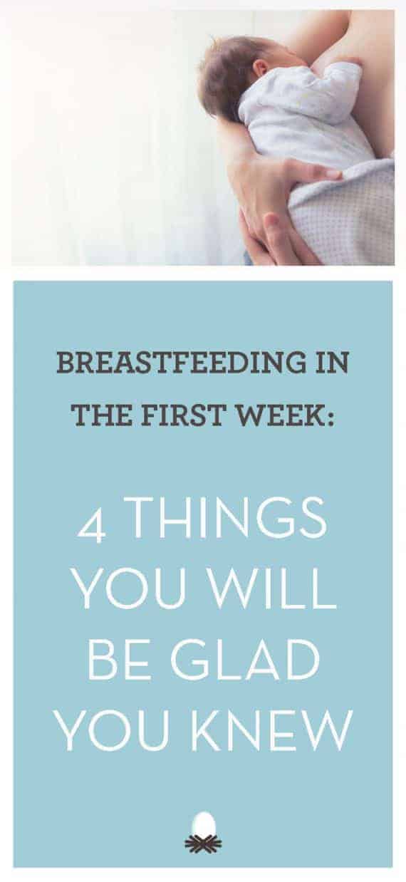 Whether you're pregnant, hoping to get pregnant, or just has a baby, you'll be glad you know these 4 things about breastfeeding in the first week. Here's the tops tips on breastfeeding your newborn. #breastfeeding #newbornbreastfeeding #newmom #nipplepain