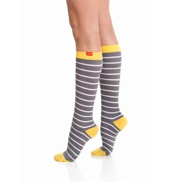 pregnant woman wearing compression socks