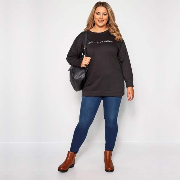 Quần áo bà bầu giá rẻ Plus Size phụ nữ bằng denim và áo len