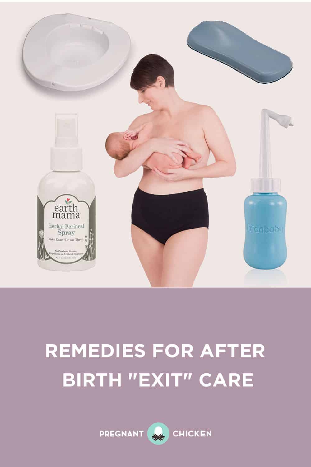 A list of postpartum products and remedies to help moms recover from having a baby including underwear, sitz baths and even padsicles for after birth care. #postpartum #postpartumsupplies #postpartumrecovery