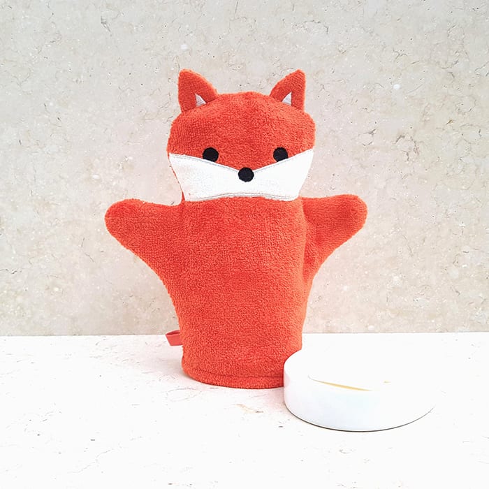 fox bath mitt