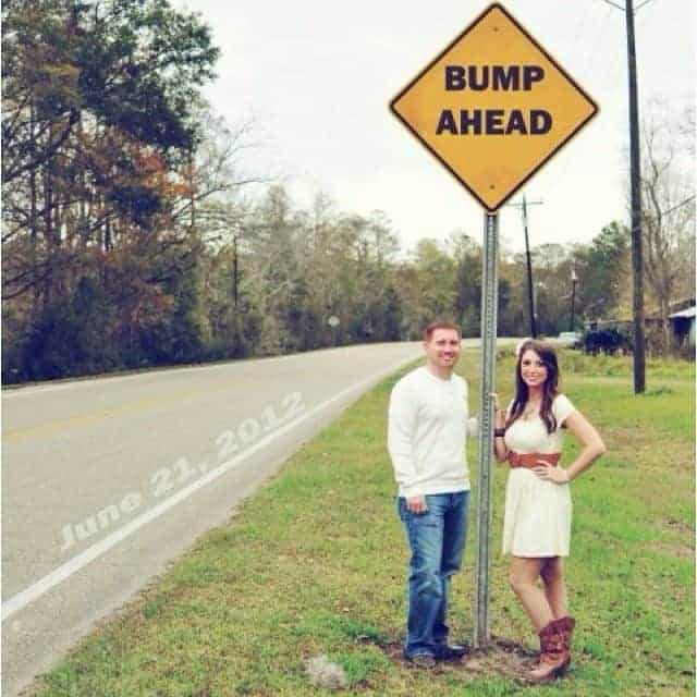 bump ahead sign pregnancy announcement