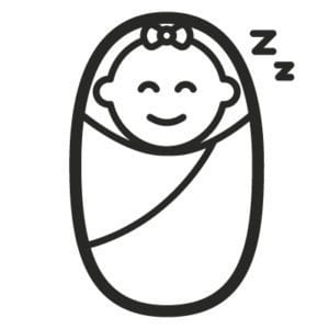 graphic depicting sleeping baby - I read all the baby sleep books so you don't have to