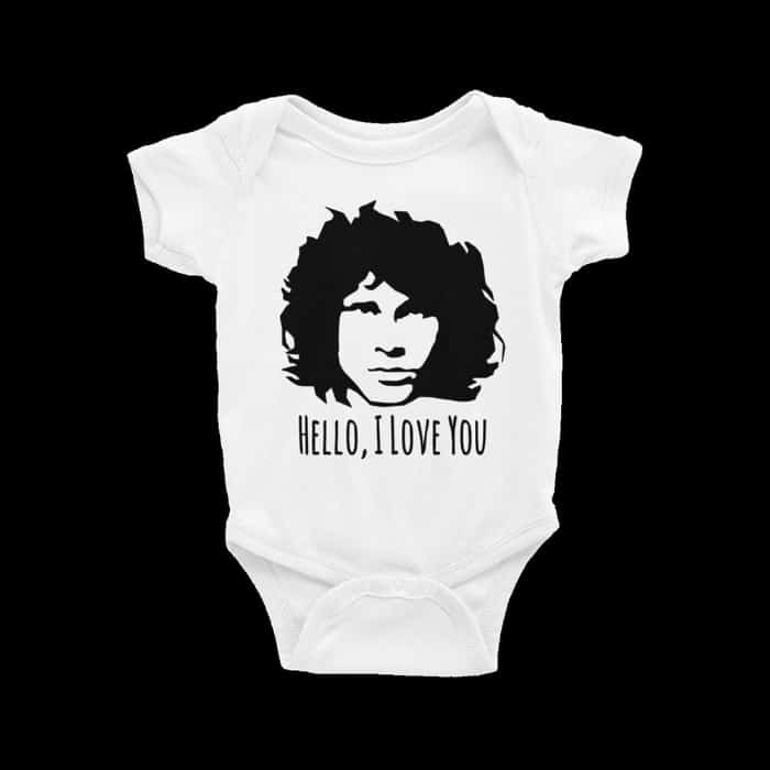 hello I love you doors baby onesie