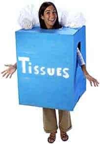 woman dressed up as tissue box