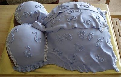 pregnant belly and boobs cake