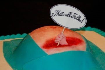 c-section funny baby shower cake
