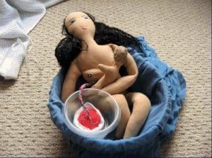 water birth birthing doll