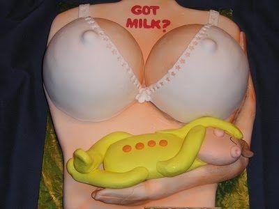 giant boob funny baby shower cake