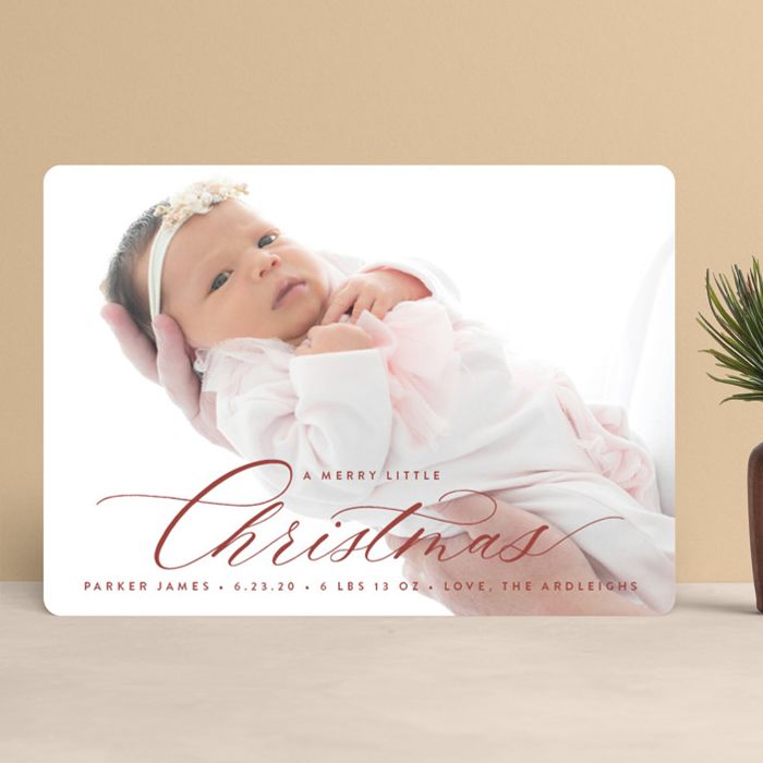 Baby First Christmas Card, Christmas Print Card, Holiday Card