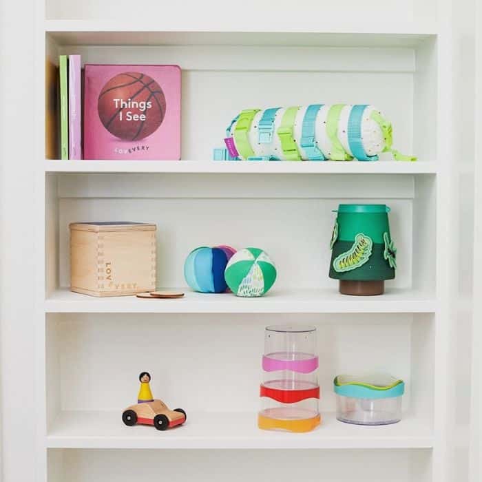 Baby toys on shelf