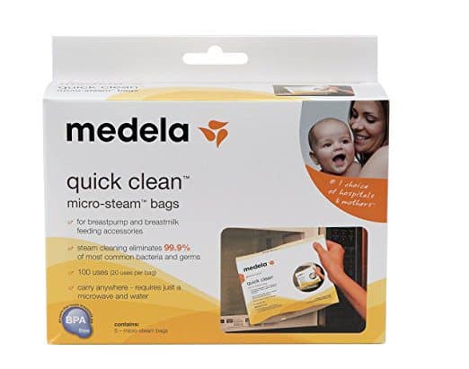 Quick-clean micro steam bags for baby formula gear