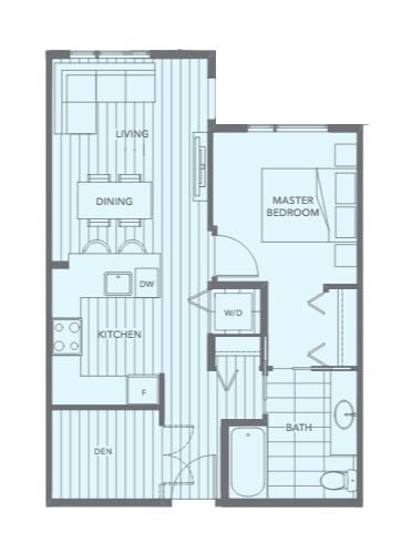 apartment layout: 617 sq ft