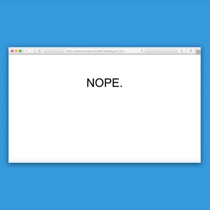 website screen that just says 'nope'