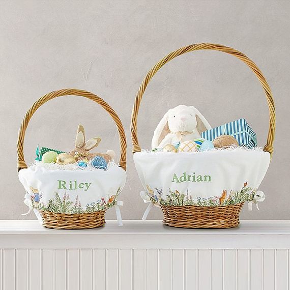 personalized easter baskets peter rabbit theme