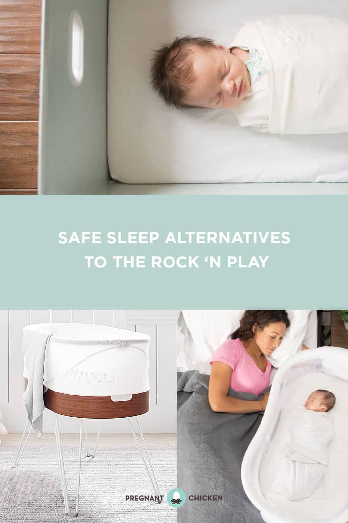 A flat, firm, bare surface are safe sleep ideals for your new baby. Here's a quick refresher on safe sleep options and some alternatives, now that the Rock 'N' Play has been recalled. #rocknplay #rocknplayrecall #babysleepoptions #babysleeprecommendations #babysleep #babyproductrecall #bassinet #fisherpricerecall #safesleep #babysafesleep #babyguide #babyproductguide