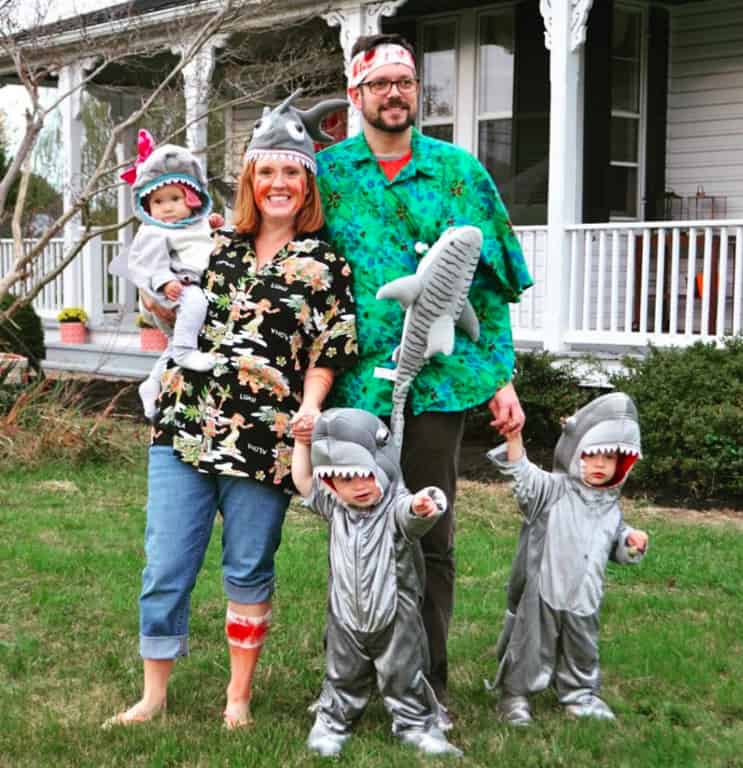 shark attach family costume