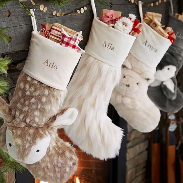 three custom christmas stockings