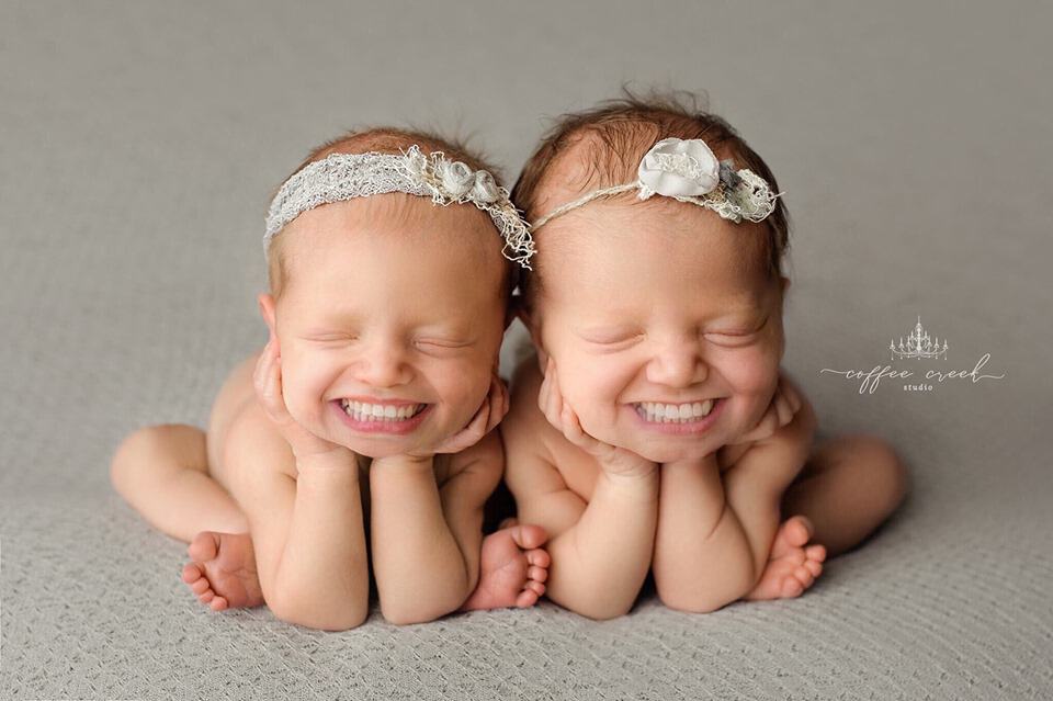 newborn baby with teeth photoshopped in.