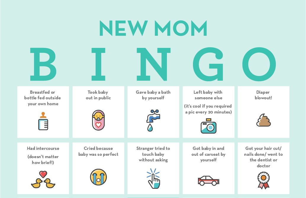 New Mom Bingo Can You Fill a Card?