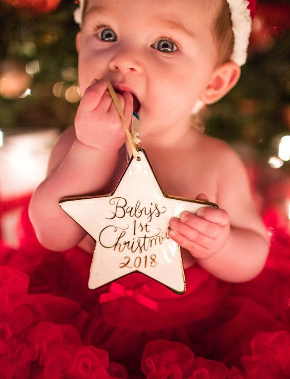 Baby's first christmas store photo shoot