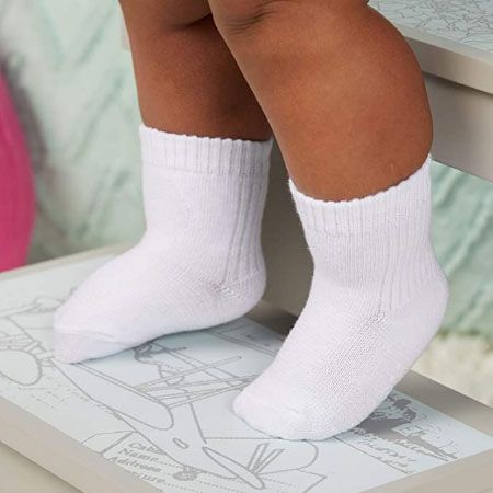 baby feet with white socks
