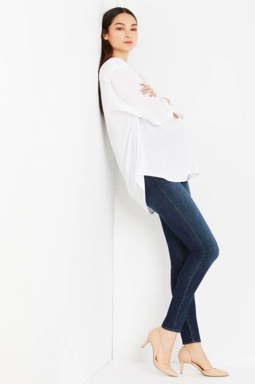 ME-867 Blue mid wash under the bump maternity jeans by Blooming Marvellous 