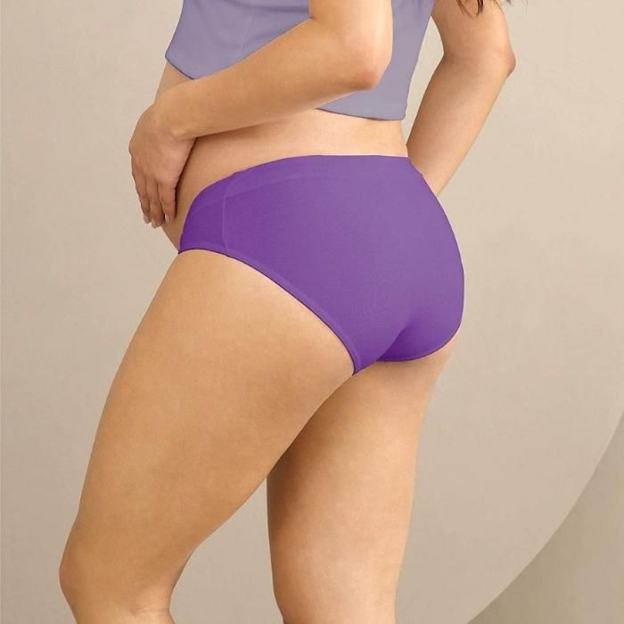 Purple Lace Over Bump Maternity Briefs