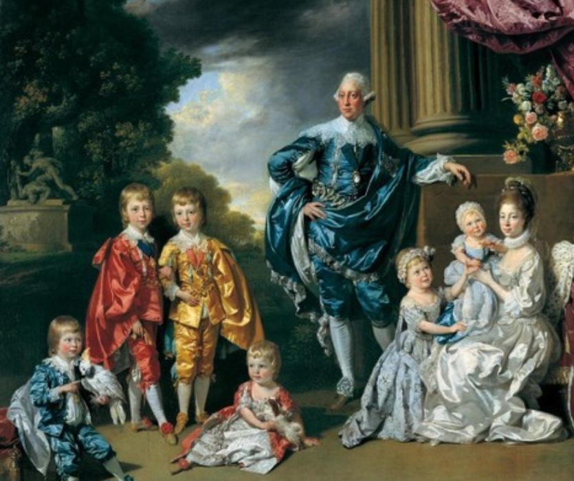 old painting of King George and family