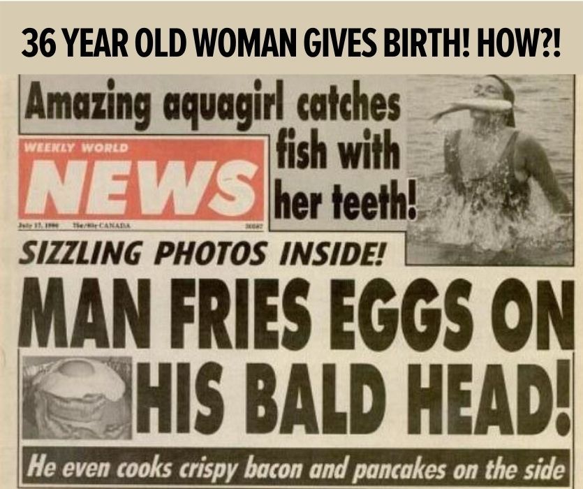 old newspaper with geriatric pregnancy heading