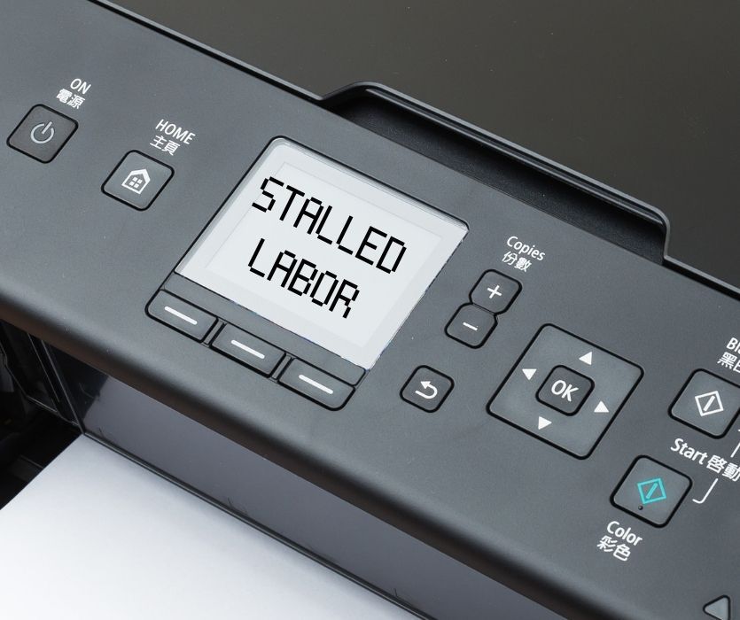 printer with stalled labor error