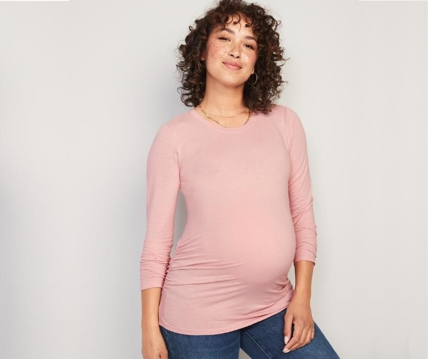 Pink Maternity EveryWear Long-Sleeve Crew-Neck T-Shirt