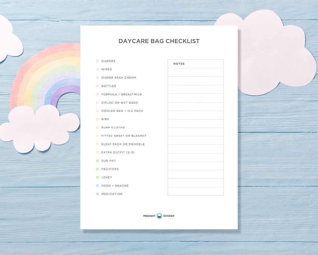 A Weekly Daycare Packing List for Babies