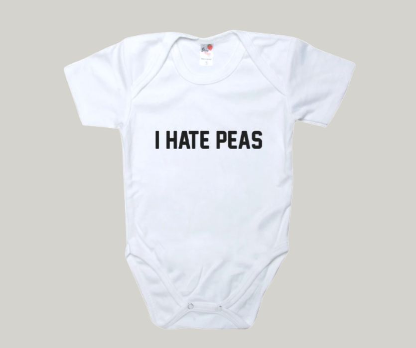 I hate peas funny onesie