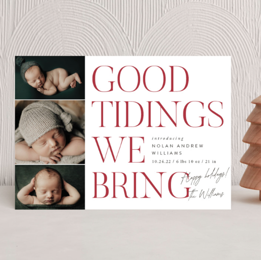 Holiday best sale birth announcement