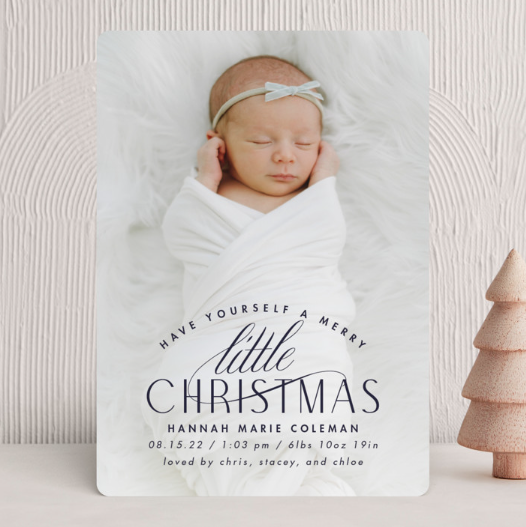 have yourself a merry little christmas birth announcement chistmas card