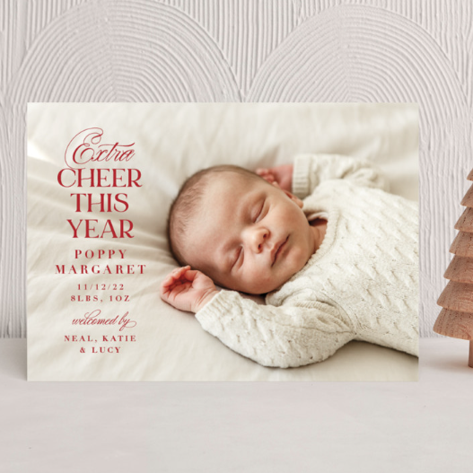 extra cheer holiday baby announcment