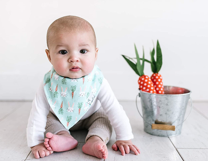 baby wearing easter Bandana Drool Bib