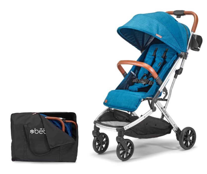 Bēbee Lightweight Stroller folded and unfolded