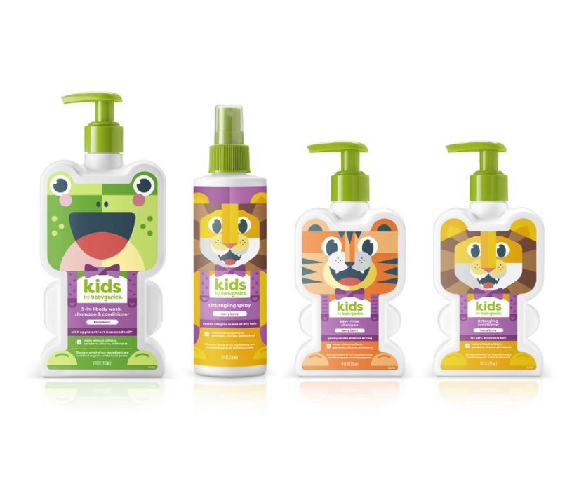 four products from the Babyganics Kids line