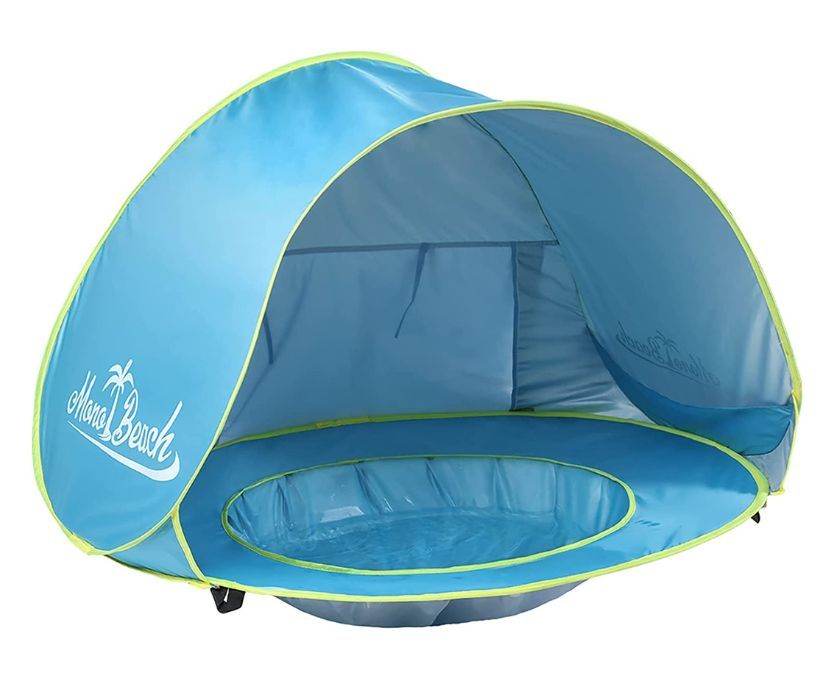 blue baby beach tent with mini pool