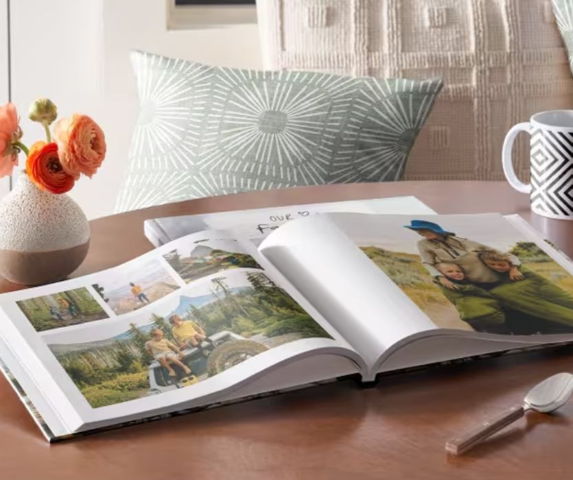 custom photobook on a table