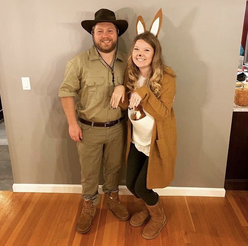 man and woman dressed up as a Kangaroo and Joey